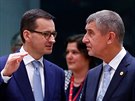 Polský premiér Mateusz Morawiecki a eský premiér Andrej Babi na summitu EU v...