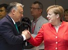 Nmecká kancléka Angela Merkelová a maarský premiér Viktor Orbán na summitu...