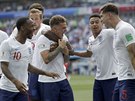 Fotbalisté Anglie se radují z branky do sít Panamy.