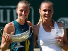 eská tenistka Petra Kvitová (vlevo) porazila ve finále turnaje v Birminghamu...