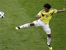 Kolumbijský záloník Juan Cuadrado v zápase proti Senegalu.