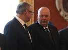 Dan ok a Miroslav Toman ped slavnostním jmenováním vlády premiéra Andreje...