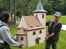 Park miniatur ozdob model hrusickho kostela