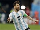 Lionel Messi, kapitán Argentiny, bhem utkání svtového ampionátu s Nigérií.