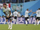 TO JE RADOST! Argentinský obránce Marcos Rojo po gólu Lionela Messiho v utkání...