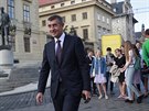 Andrej Babi� po p��jezdu na Pra�sk� hrad, kde prezident Zeman jmenuje jeho...