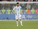 Argentinský kapitán Lionel Messi po zápase na MS proti Chorvatsku.