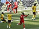 Tuniská reprezentace práv sníila skóre v utkání MS proti Belgii, v popedí se...