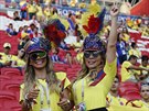 Kolumbijské fanynky na stadionu v Kazani ped zápasem MS proti Polsku.
