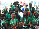 Senegalské fanynky v hlediti stadionu v Samae bhem utkání s Kolumbií.