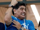 Diego Armando Maradona proíval na MS v roce 2018 zápas své Argentiny.