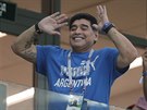 Argentinská legenda Diego Maradona sleduje duel s Chorvatskem.