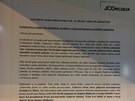 Oteven dopis spolenosti JCDexaux pro primtorku Adrianu Krnovou na...