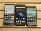 Samsung Galaxy s9+, Sony Xperia XZ2 a Nokia 8 Sirocco