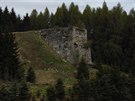 Oprná ze ocelového mostu pes Bezruovo údolí  na zaniklé trati Kimov -...