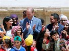 Britský princ William, jordánský korunní princ Husajn bin Abdalláh s dtmi v...