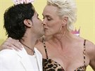 Mattia Dessi a Brigitte Nielsenová (Burbank, 22. ervence 2007)