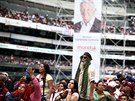 Píznivci kandidáta na Mexického prezidenta Lopeze Obradora na setkání na...