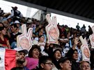 Příznivci kandidáta na Mexického prezidenta Lopeze Obradora na setkání na...
