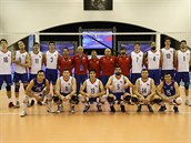 Čeští volejbalisté před utkáním kvalifikace o účast v Lize národů proti Chile.