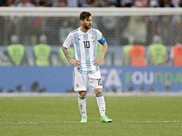 Argentinsk kapitn Lionel Messi po zpase na MS proti Chorvatsku.