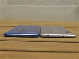 Tlo Huawei Y7 Prime 2018 je ploché, zatímco Xiaomi ho má zaoblené a díky tomu...