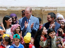 Britský princ William, jordánský korunní princ Husajn bin Abdalláh s dětmi v...