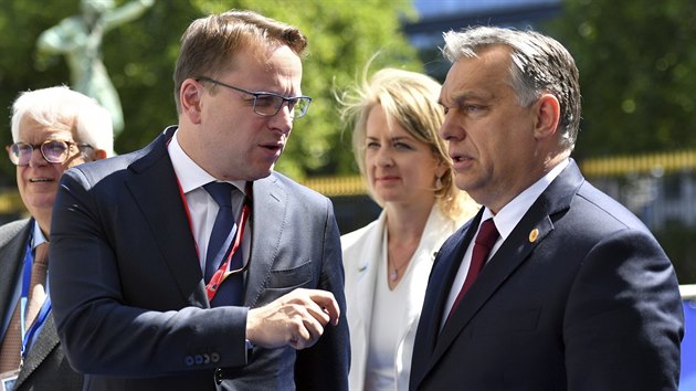 Maďarský premiér Viktor Orbán na summitu v Bruselu (28. června 2018)