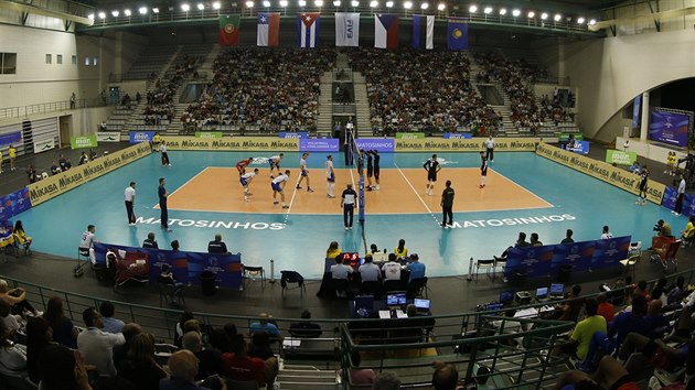 Pohled do haly v portugalskm mst Matosinhos, kde se domc vbr stetl s eskmi reprezentanty.