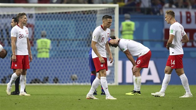 Polští fotbalisté těžko vstřebávali porážku s Kolumbií a vyřazení z mistrovství světa.