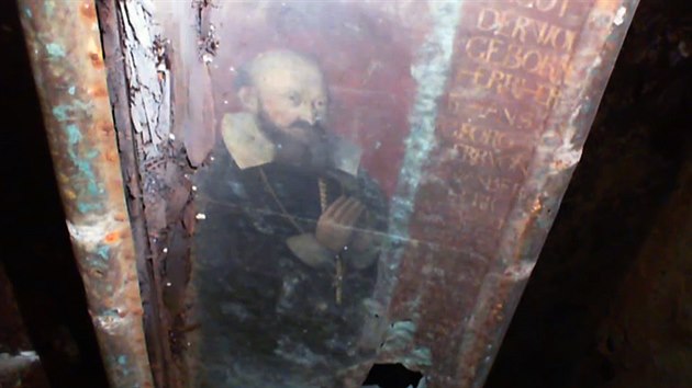 Pohled do krypty Jana Jiho ze vamberka, nejbohatho lechtice a pednho velmoe potku 17. stolet.