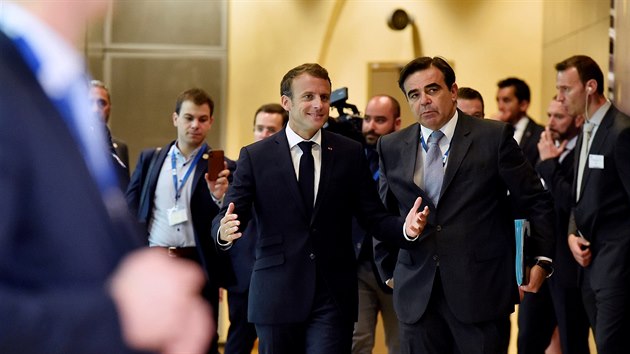 Na „minisummit“ do Bruselu dorazil i francouzský prezident Emmanuel Macron. (24. června 2018)