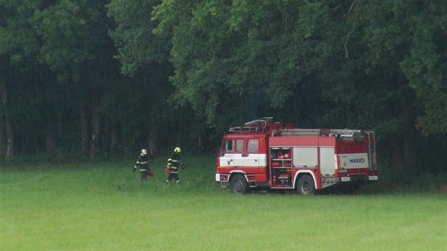 Pyrotechnik odplil v lese na Kladensku munici, kterou nael hleda kov (28.6.2018)