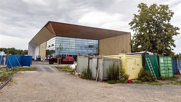 Pohled na dokonovan Nrodn sportovn centrum v Prostjov (erven 2018).