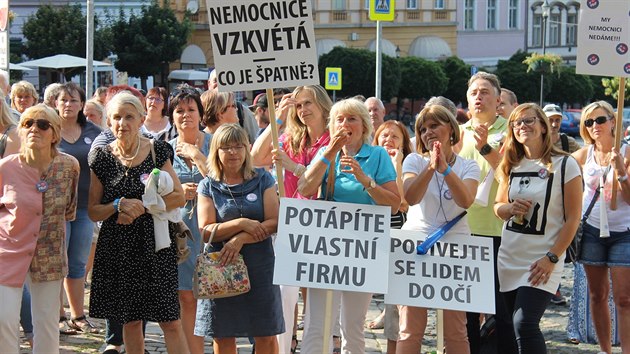 Protestn mtink v Roudnici nad Labem. (21. ervna 2018)