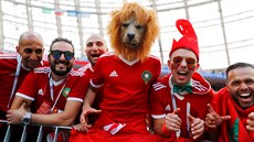 Fanou�ci Maroka p�i utkání proti Portugalsku.