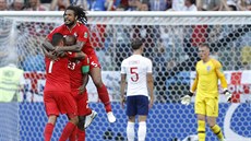 Fotbalisté Panamy slaví historicky první gól své zem na mistrovství svta,...