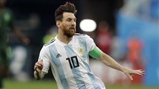 Lionel Messi, kapitán Argentiny, bhem utkání svtového ampionátu s Nigérií.