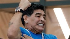 Diego Armando Maradona prožíval na MS v roce 2018 zápas své Argentiny.