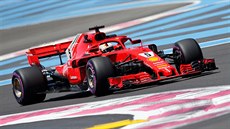 Sebastian Vettel pi tréninku na Velkou cenu Francie formule 1.