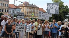 Protestní mítink v Roudnici nad Labem. (21. ervna 2018)