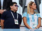 Diego Armando Maradona sleduje osmifinále MS mezi Argentinou a Francií.