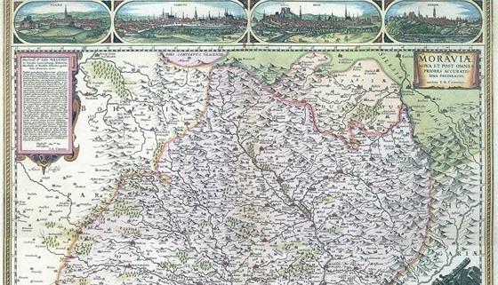 Mapa Moravy vytvořená Janem Amosem Komenským