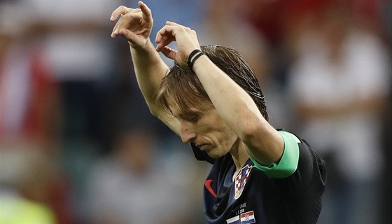 Chorvatský kapitán Luka Modri slaví promnnou penaltu proti Rusku.