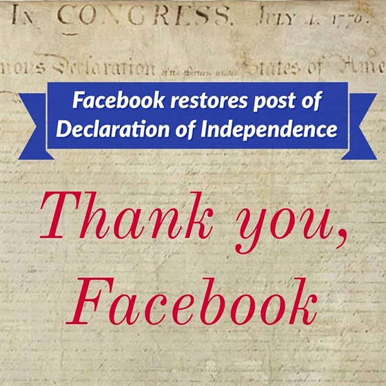 Redakce listu The Liberty County Vindicator dkuje Facebooku za znovuzveejnní...