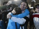 Rusové oslavují vítzství nad panlskem v osmifinále fotbalového mistrovství...
