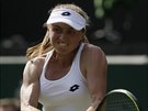 Bloruská tenistka Aljaksandra Sasnoviová v prvním kole Wimbledonu.