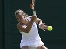 Barbora Strýcová ve tetím kole Wimbledonu.