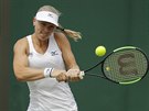Nizozemská tenistka Kiki Bertensová v osmifinále Wimbledonu.