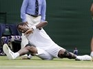 Francouzský tenista Gael Monfils v osmifinále Wimbledonu.